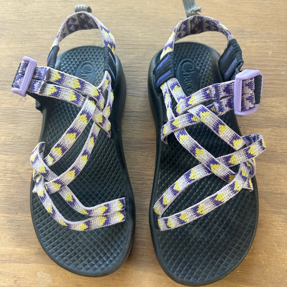 Chaco Kids Sandals - Purple and Yellow Pattern
